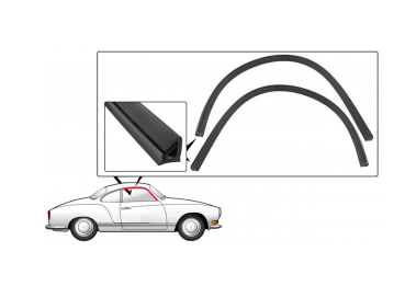 Seals-roof-glass-as-pair-L/R-VW-Karmann-ghia-